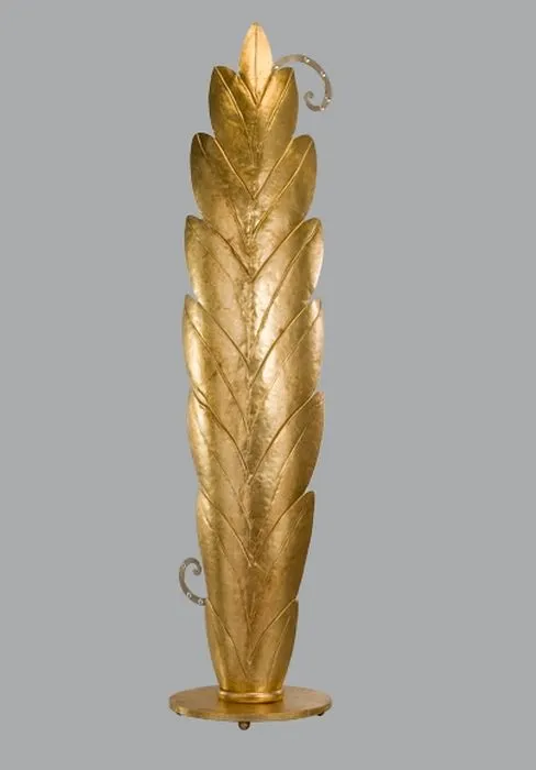 Leaf-style gold floor lamp