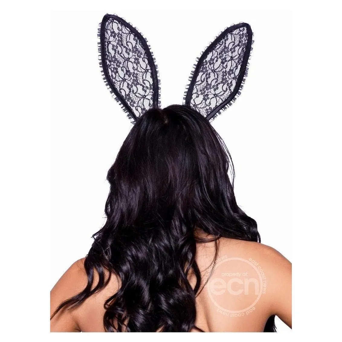 Leg Avenue Ruffle Bunny Ears One Size Black