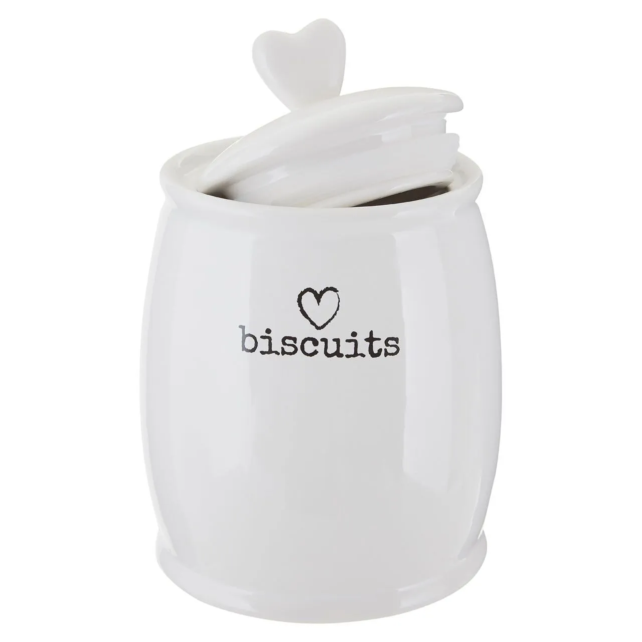 Love Heart Charm Biscuit Canister