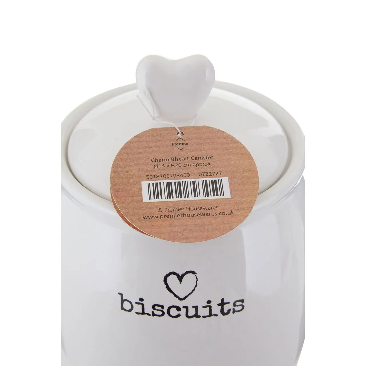 Love Heart Charm Biscuit Canister