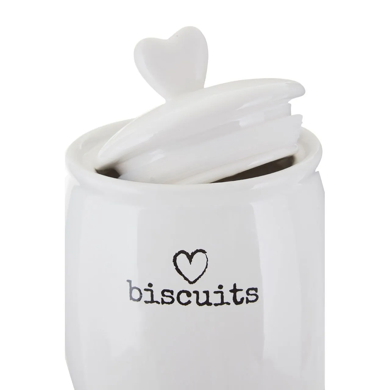 Love Heart Charm Biscuit Canister