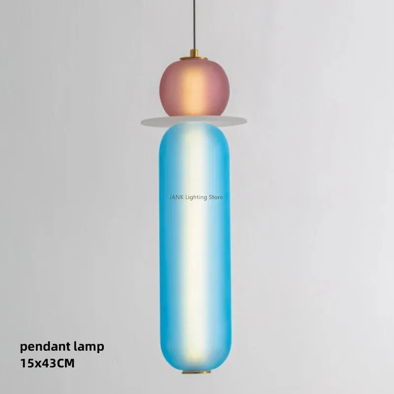 Mansion Colored Glass Suspension Lamps: Elegant LED Interior Lighting