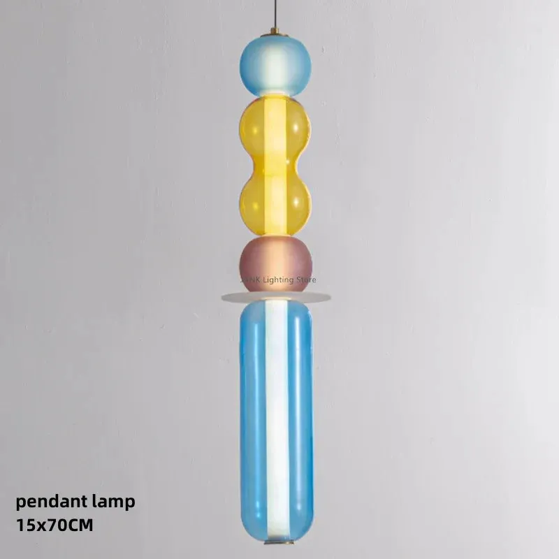 Mansion Colored Glass Suspension Lamps: Elegant LED Interior Lighting