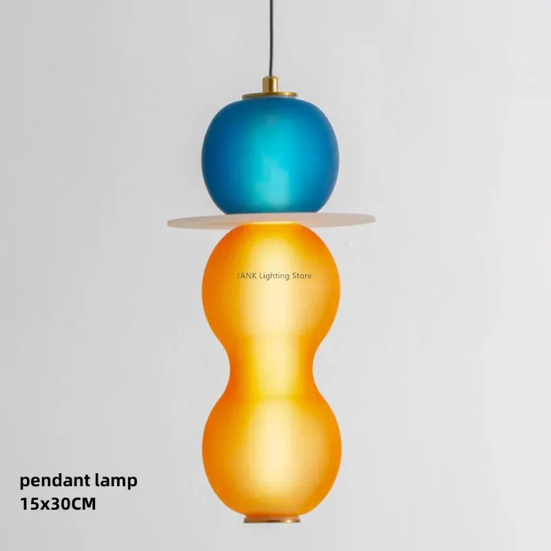 Mansion Colored Glass Suspension Lamps: Elegant LED Interior Lighting