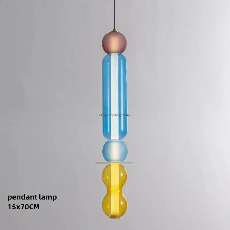 Mansion Colored Glass Suspension Lamps: Elegant LED Interior Lighting