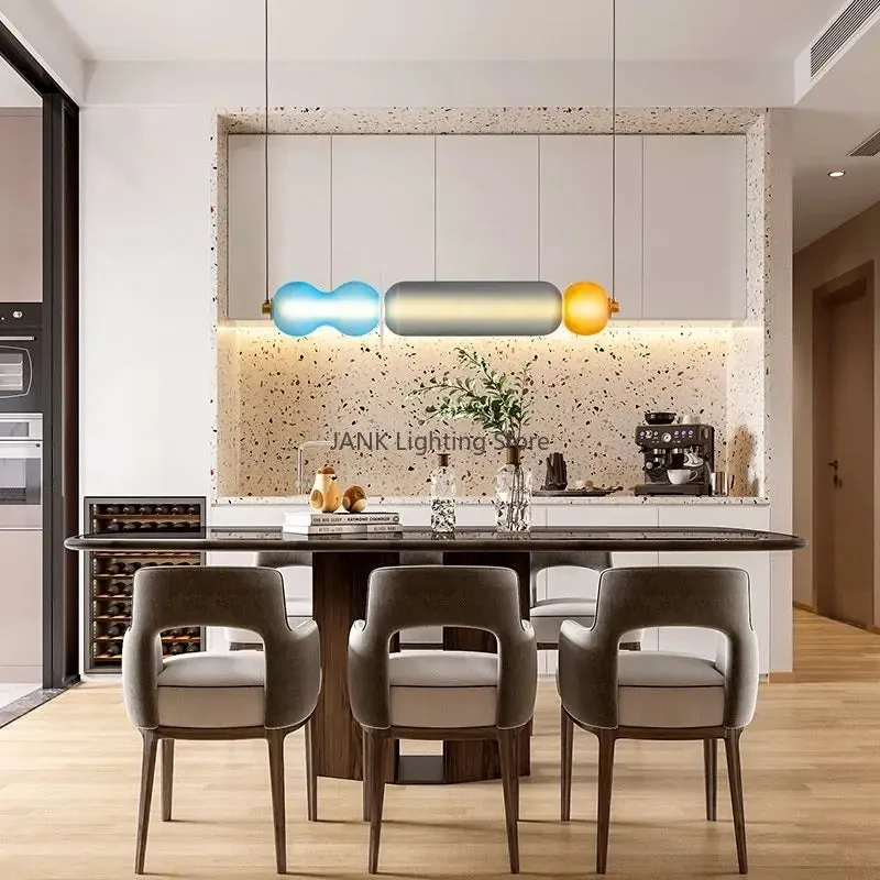 Mansion Colored Glass Suspension Lamps: Elegant LED Interior Lighting