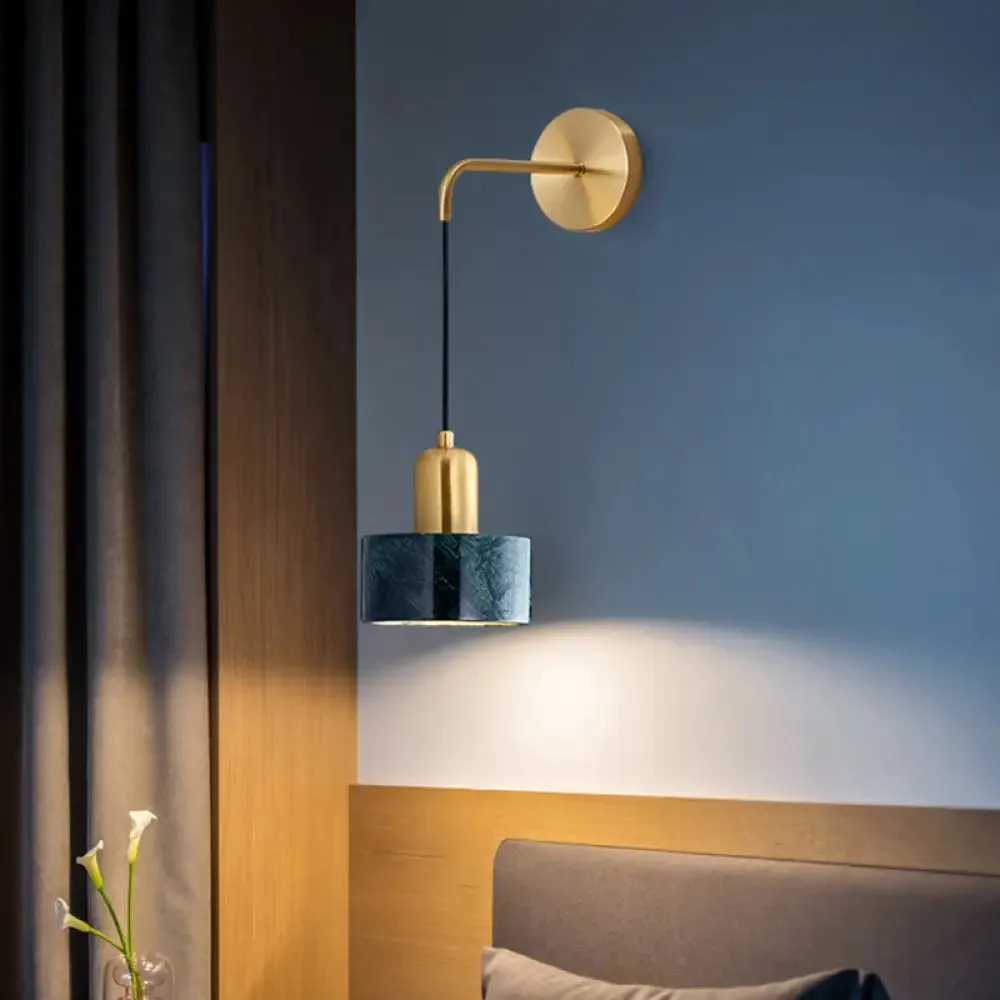 Marble LED Wall Light - Simplicity in Drum Shape