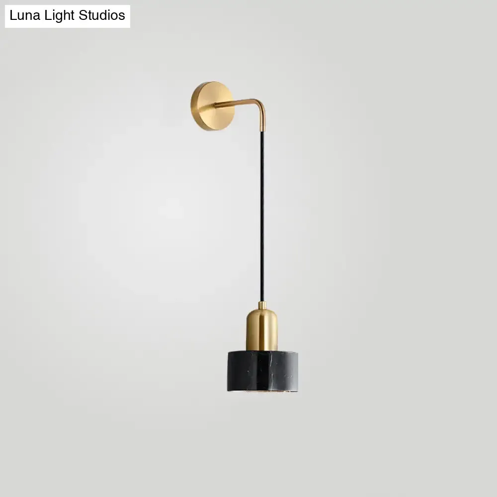 Marble LED Wall Light - Simplicity in Drum Shape