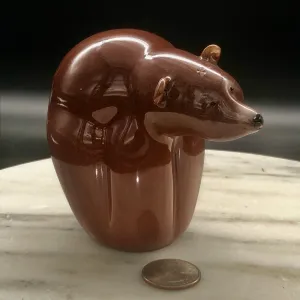 Memorial Glass Brown Bear with Cremated Remains