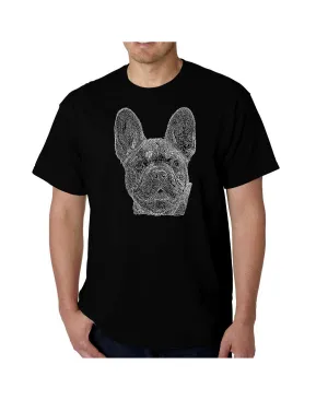 Men's French Bulldog Word Art LA Pop Art T-Shirt, Black