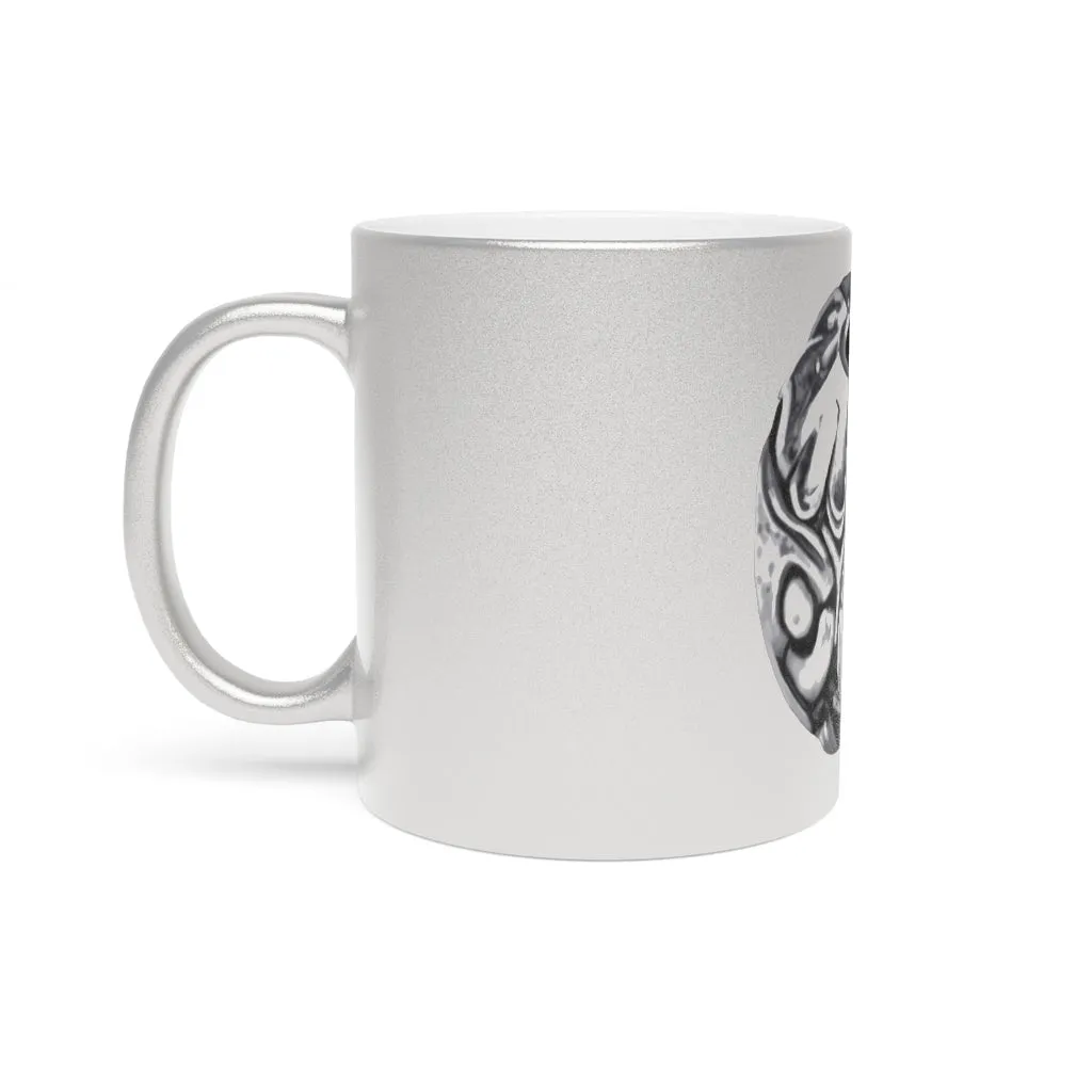 Metal Piece Metallic Mug (Silver / Gold)