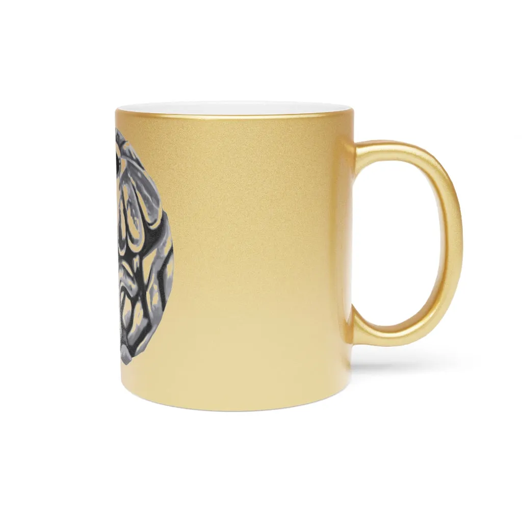 Metal Piece Metallic Mug (Silver / Gold)