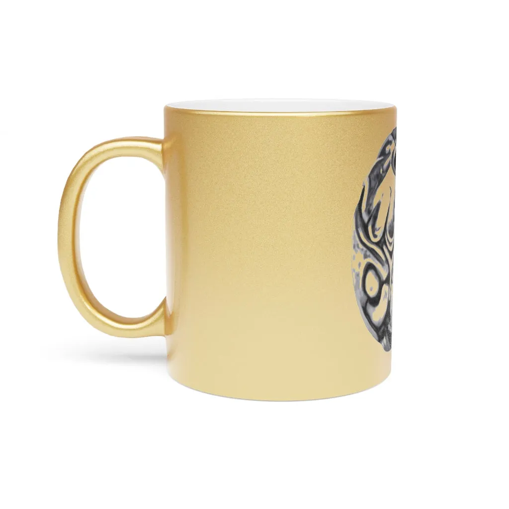 Metal Piece Metallic Mug (Silver / Gold)