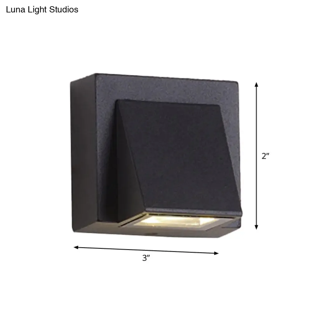 Minimalist Triangle Aluminum Flush Wall Sconce - Small/Large - Black - Corridor Lamp