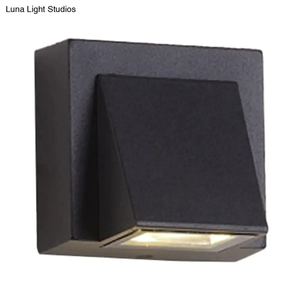 Minimalist Triangle Aluminum Flush Wall Sconce - Small/Large - Black - Corridor Lamp