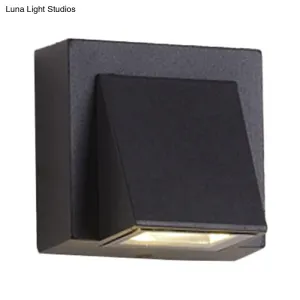 Minimalist Triangle Aluminum Flush Wall Sconce - Small/Large - Black - Corridor Lamp