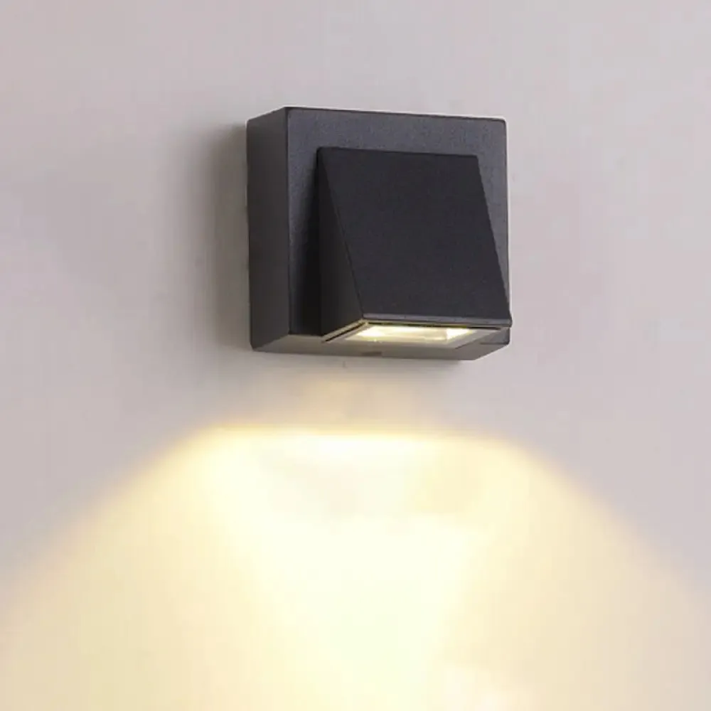 Minimalist Triangle Aluminum Flush Wall Sconce - Small/Large - Black - Corridor Lamp