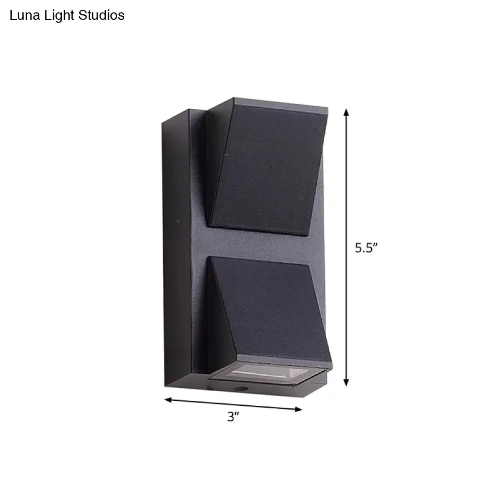 Minimalist Triangle Aluminum Flush Wall Sconce - Small/Large - Black - Corridor Lamp