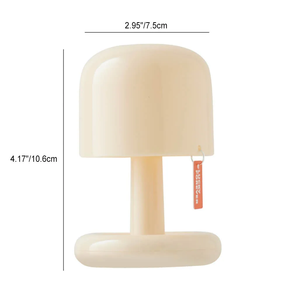 Modern Minimalist Decorative Mushroom Plastic USB LED Table Lamp