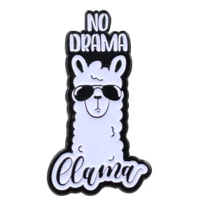 No Drama Llama Pin – No Stress Motivational Llama Enamel Pin