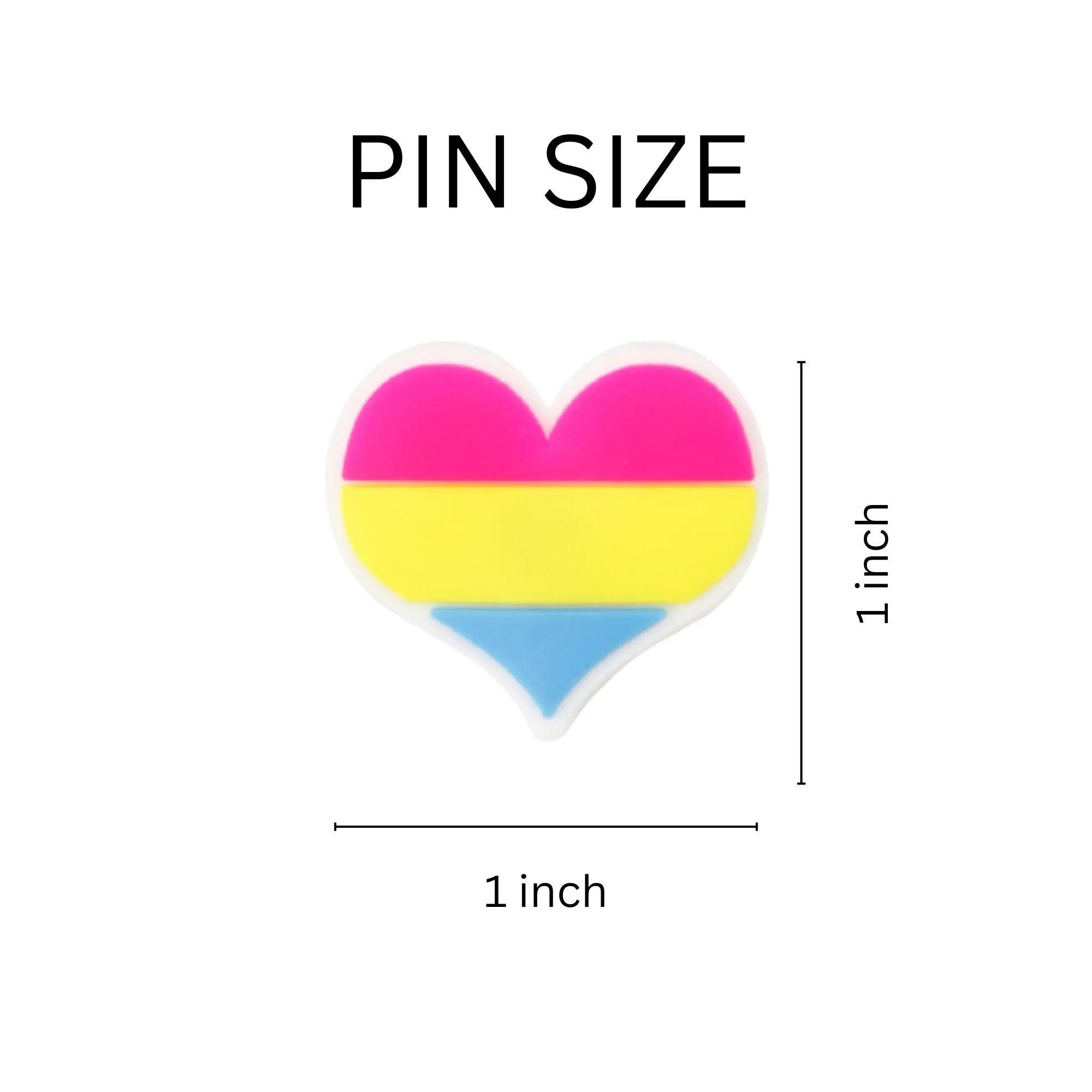 Pansexual Flag Heart Silicone Pins