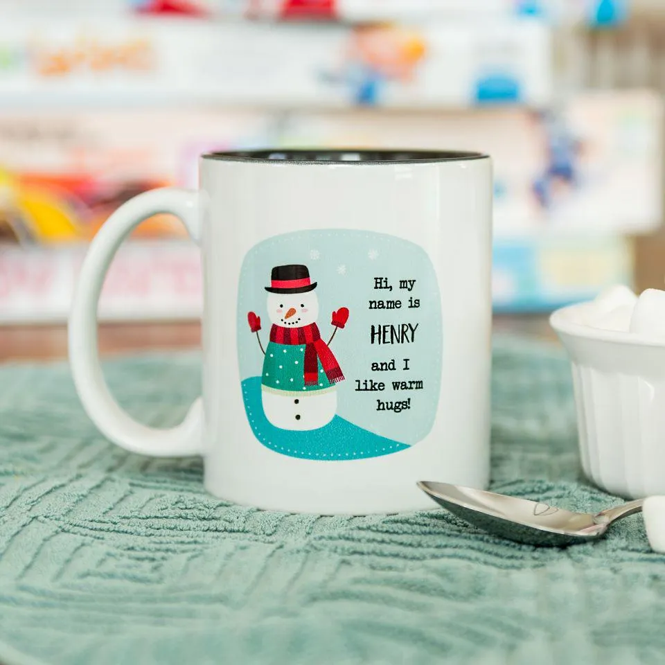 Personalized Kids Snowman Hot Chocolate Mugs