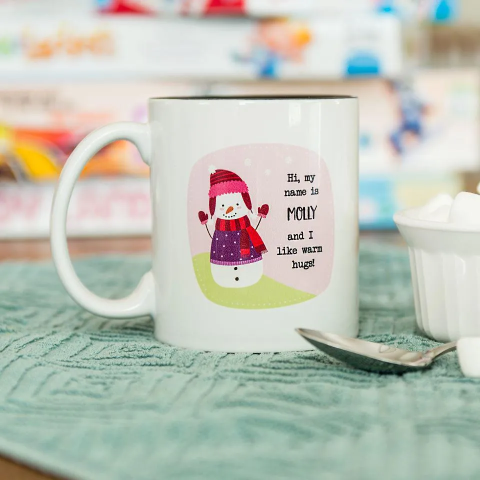 Personalized Kids Snowman Hot Chocolate Mugs