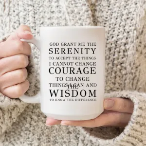 Personalized Serenity Prayer Mug Celebrating an Anniversary