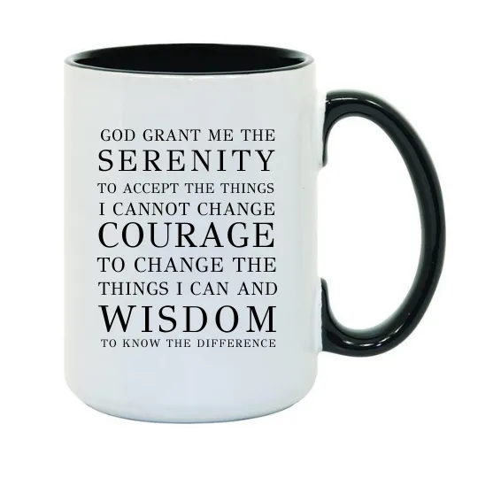 Personalized Serenity Prayer Mug Celebrating an Anniversary