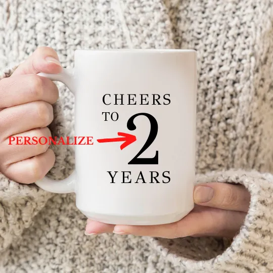 Personalized Serenity Prayer Mug Celebrating an Anniversary