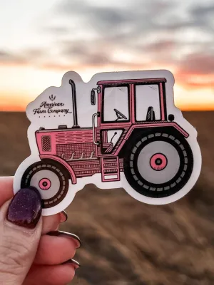 Pink Tractor Stickers