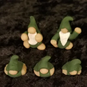 Polymer clay baby gnome figurines set, fairy house accessories