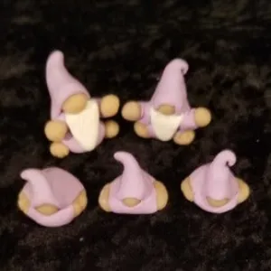 Polymer clay baby gnome figurines set, fairy house accessories