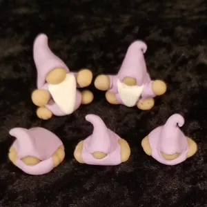 Polymer clay baby gnome figurines set, fairy house accessories