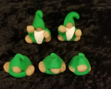 Polymer clay baby gnome figurines set, fairy house accessories