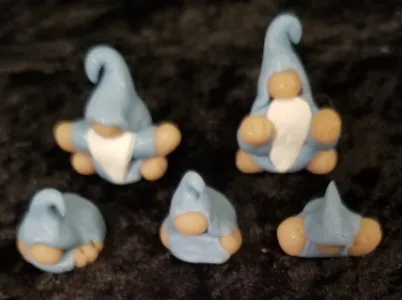 Polymer clay baby gnome figurines set, fairy house accessories