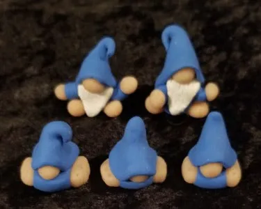 Polymer clay baby gnome figurines set, fairy house accessories