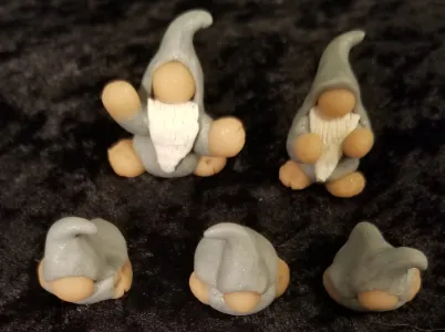 Polymer clay baby gnome figurines set, fairy house accessories