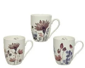 Porcelain Mug with Flower Designs