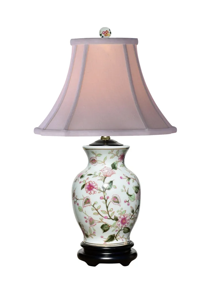 Porcelain Multi-Color Flower Vase Lamp