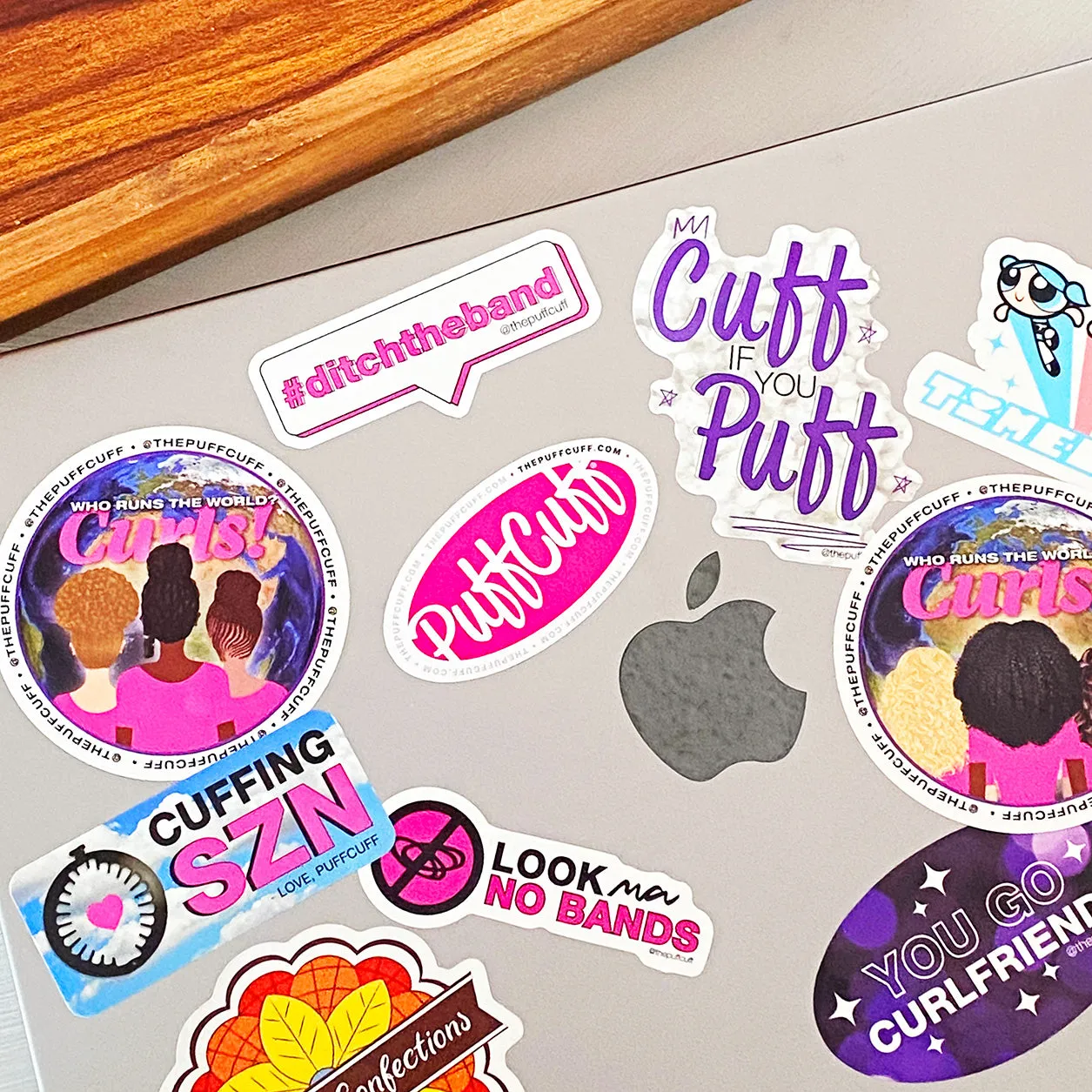 PuffCuff 12 Piece Curlfriend Vinyl Sticker Set