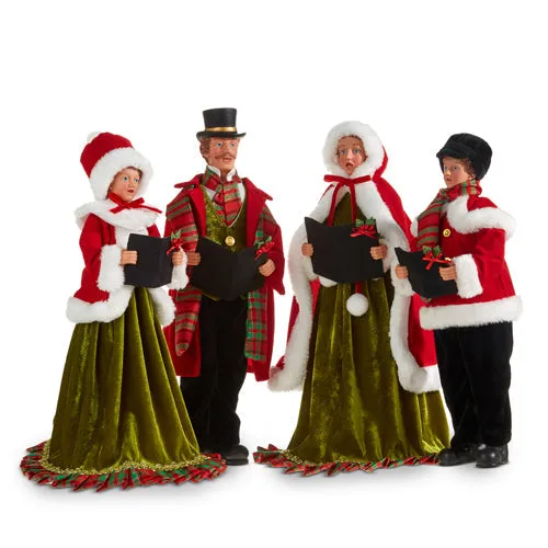 Raz Imports 2023 Classic Carols 17.75" Carolers, Set of 4