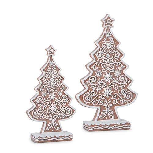 Raz Imports 2023 Jingle & Cocoa 20" Frosted Gingerbread Trees, Set of 2