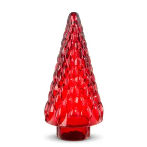 Raz Imports 2023 O Tannenbaum 12" Red Glass Tree