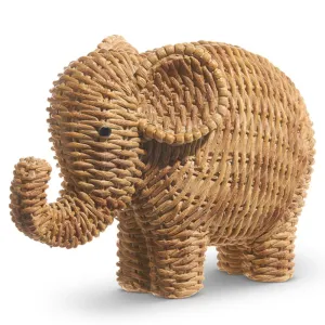 Raz Imports 2024 Natural Appeal 8" Basketweave Elephant