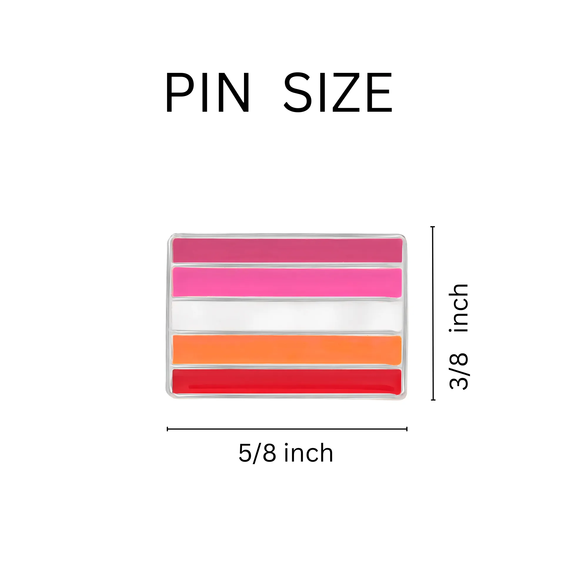 Rectangle Lesbian Sunset Flag Pins