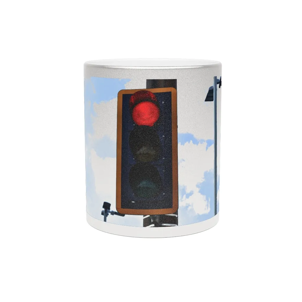 Red Light Metallic Mug (Silver / Gold)