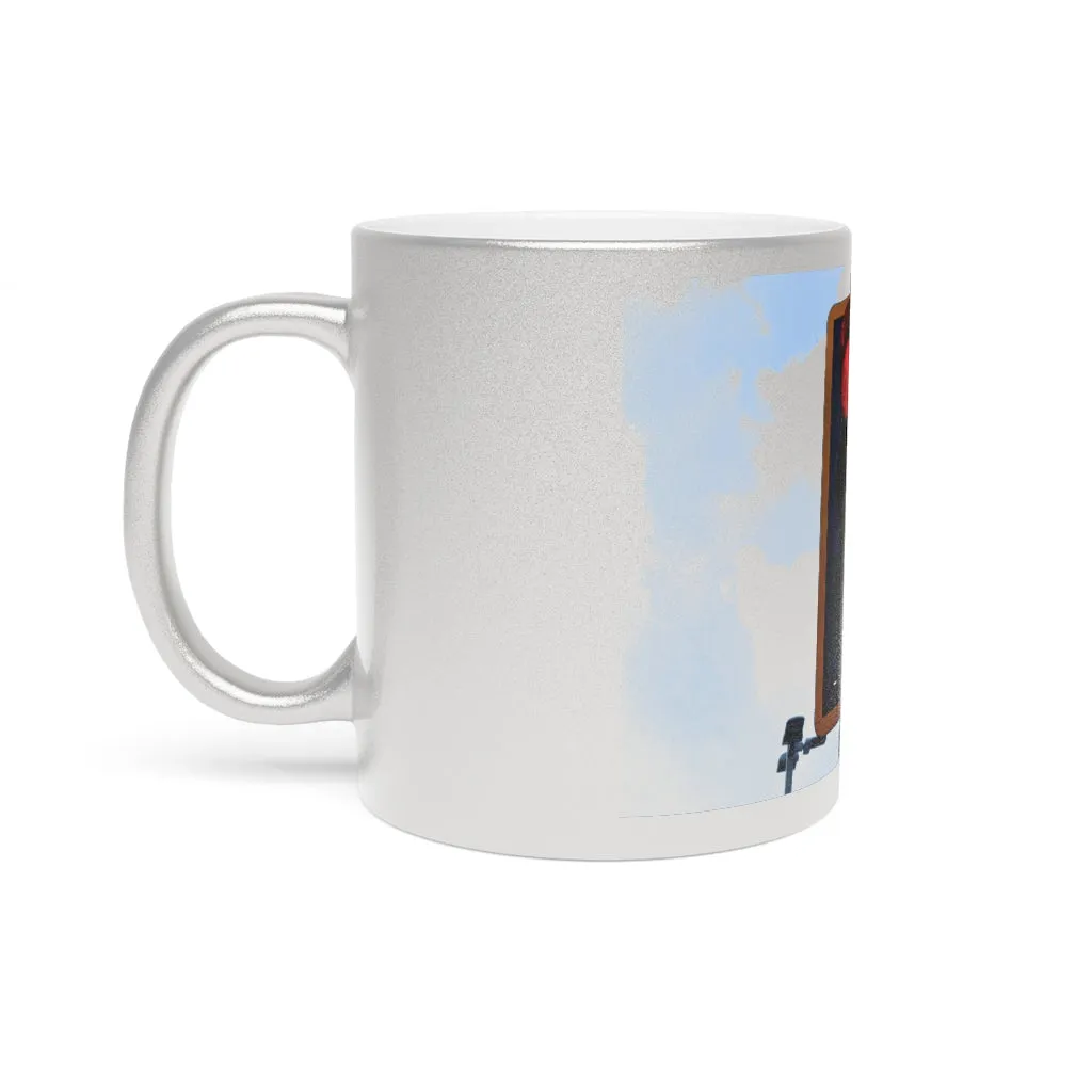 Red Light Metallic Mug (Silver / Gold)