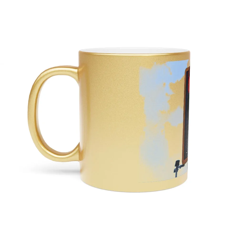 Red Light Metallic Mug (Silver / Gold)