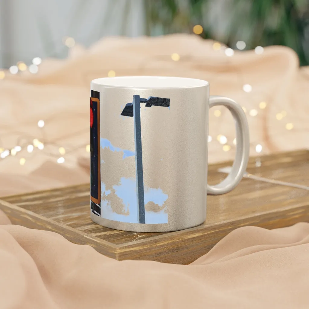 Red Light Metallic Mug (Silver / Gold)